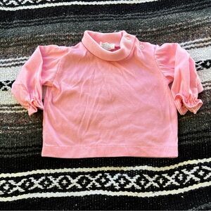 VINTAGE COTTON CANDY BALLET PINK TURTLENECK TOP SIZE 6 MONTHS